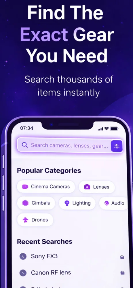 Rent Gear search