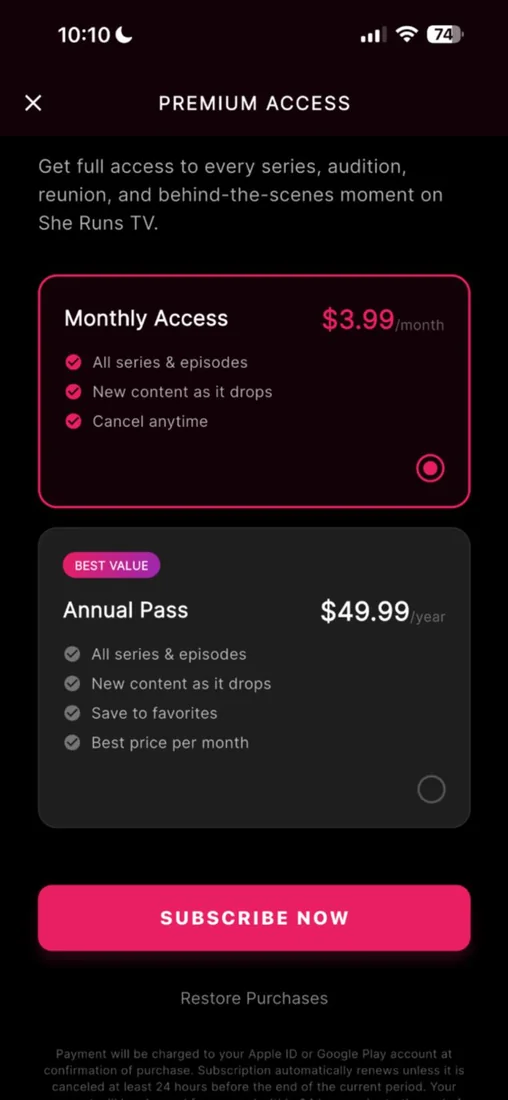 Subscription plans
